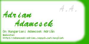 adrian adamcsek business card